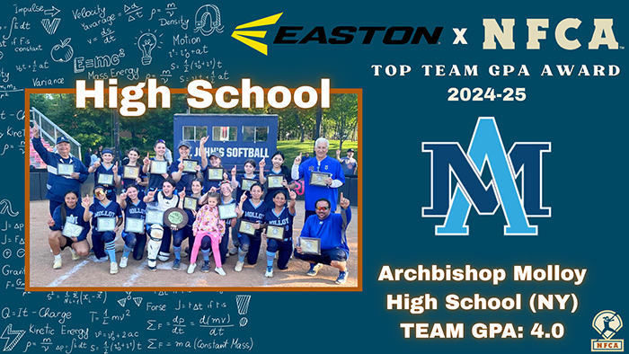 Archbishop Molloy tops High School GPAs; Over 2,000 earn 2024-25 Easton/NFCA All-America Scholar-Athlete honors
