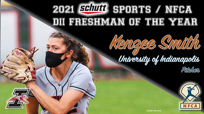 nfca freshman of the year, nfca, Schutt Sports, Schutt Sports/nfca dii freshman of the year, nfca dii freshman of the year, Kenzee Smith, Kenzee Smith UIndy, Kenzee Smith Indianapolis