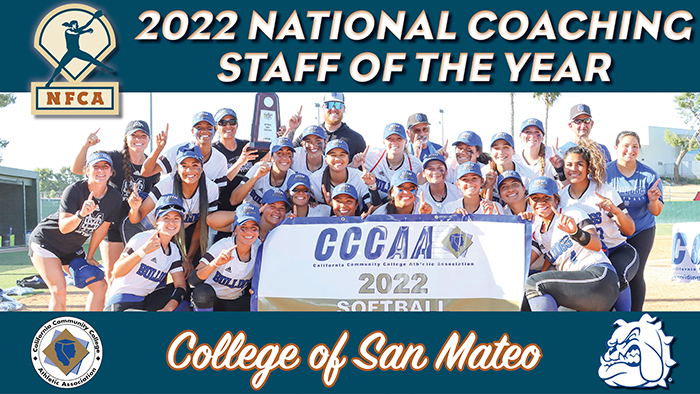 nfca cal jc national coaching staff of the year, nfca, cal jc, cccaa, college of san mateo