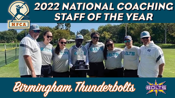 nfca travel ball national coaching staff of the year, Birmingham thunderbolts, nfca, nfca national coaching staff of the year, 2022 nfca travel ball coaching staff of the year