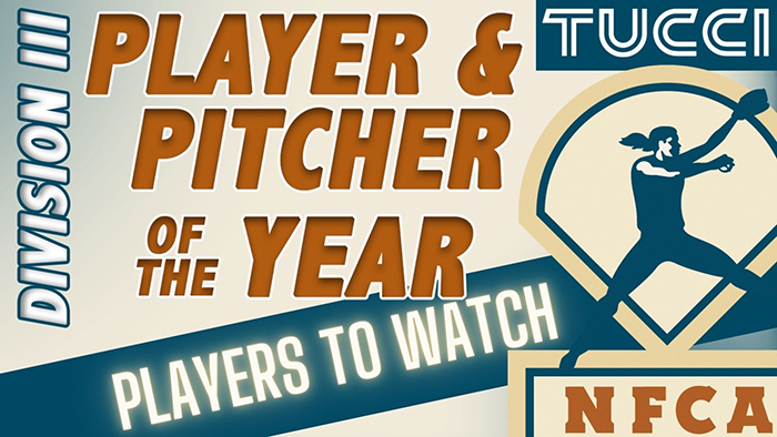 2024 Tucci/NFCA Division III Players and Pitchers of the Year, nfca, tucci, Tucci/NFCA Division III Players and Pitchers of the Year, Tucci/NFCA DIII Player of the Year, Tucci/NFCA DIII Pitcher of the Year
