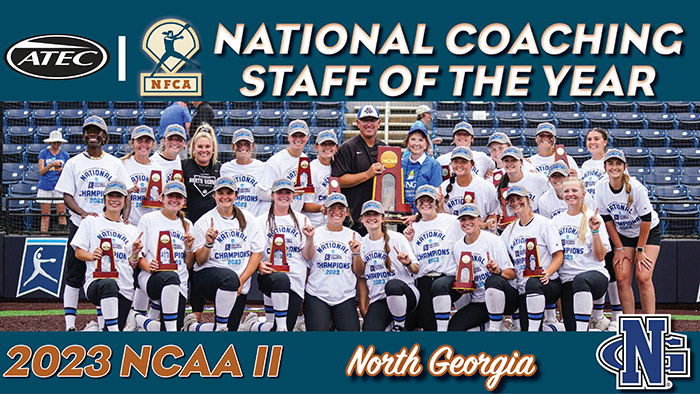 2023 ATEC/NFCA NCAA DII National Coaching Staff of the Year, ATEC/NFCA DII National Coaching Staff of the Year, nfca, ATEC, 2023 NFCA National Coaching Staff of the Year, University of North Georgia, North Georgia, UNG, ung softball