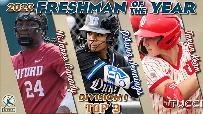 Finalists for 2023 TUCCI/NFCA Division I Freshman of the Year