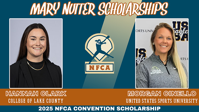 NFCA, nfca mary nutter scholarship, mary nutter scholarship, Morgan Cinello, Hannah Clark