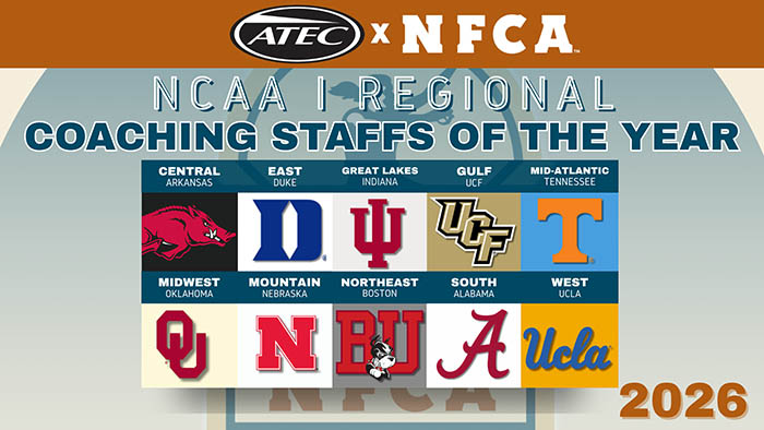 Ten programs named 2026 ATEC/NFCA Division I Regional Coaching Staffs of the Year