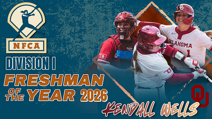 Record-breaking campaign earns OU’s Wells 2026 NFCA DI Freshman of the Year honors