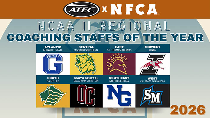 2026 ATEC/NFCA Division II Regional Coaching Staff of the Year, ATEC/NFCA Division II Regional Coaching Staff of the Year, ATEC, NFCA, NFCA Regional Coaching Staff of the Year, NFCA Division II Regional Coaching Staff of the Year, Division II Coaching Staff of the Year