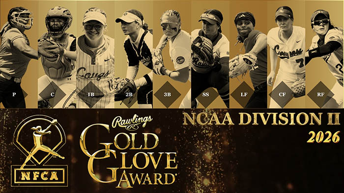 2026 NCAA Division II Rawlings Gold Glove Award presented by the NFCA, rawlings gold glove for softball, rawlings, nfca, nfca gold glove