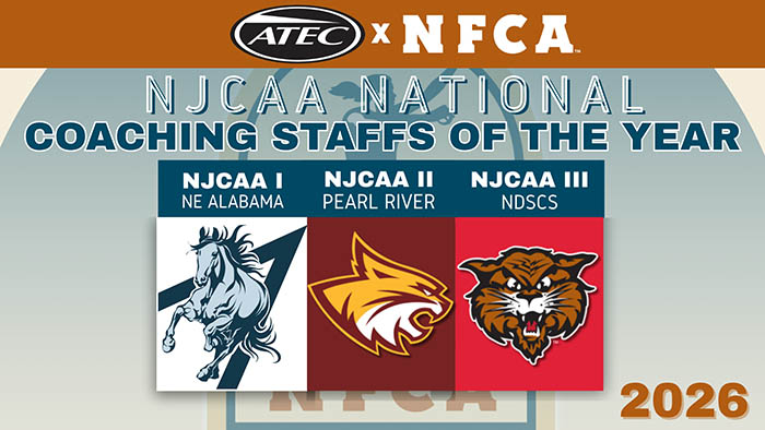 atec/nfca njcaa national coaching staffs of the year, 2026 atec/nfca njcaa national coaching staffs of the year, atec/nfca njcaa di national coaching staff of the year, atec/nfca njcaa dIi national coaching staff of the year , atec/nfca njcaa dii national coaching staff of the year, northeast alabama community college, pearl river community college, north dakota state college of science 