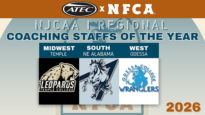 atec/nfca njcaa di regional coaching staff of the year, atec/nfca njcaa dii regional coaching staff of the year, nfca, atec, nfca, nfca regional coaching staff of the year, softball awards, nfca coach awards, nfca coaching awards, atec/nfca njcaa di regional coaching staff of the year, atec/nfca njcaa dii regional coaching staff of the year, coaching staff of the year, softball, softball coach, njcaa softball coach, jc softball, junior college softball, njcaa, community college softball, njcaa di softball world series, njcaa dii softball world series, 2026, temple, northeast, alabama, odessa, richard, bland, kirkwood, jones,