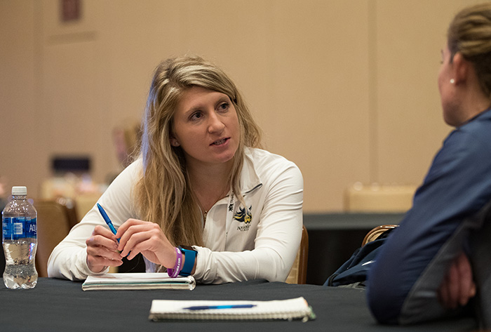 NFCA Pre-Convention Seminar attendees interact. nfca convention, nfca pre-convention seminar, Celia Slater, True North Sports, NFCA Convention attendees
