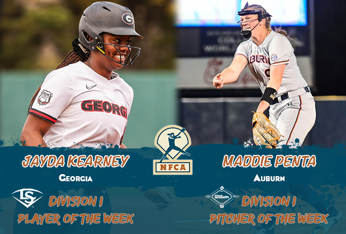 nfca player of the week, nfca pitcher of the week, nfca, Louisville slugger/nfca player of the week, wilson/nfca pitcher of the week, Jayda Kearney, Maddie Penta, NFCA di player of the week, nfca di pitcher of the week, 