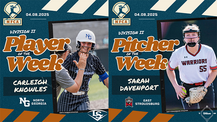 Louisville slugger/NFCA Player of the Week, Wilson/NFCA Pitcher of the Week, NFCA, NFCA D2 Player of the Week, NFCA D2 Pitcher of the Week, Louisville Slugger/NFCA DII Player of the Week, Wilson/NFCA DII Pitcher of the Week, Wilson Pitcher of the Week, Louisville Slugger Player of the Week, Wilson Sporting Goods, Louisville Slugger, Carleigh Knowles, Sarah Davenport