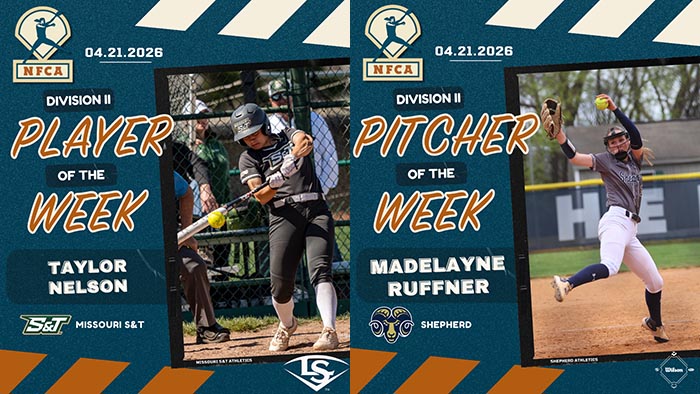 Nelson, Ruffner collect 2026 Louisville Slugger/Wilson DII weekly honors