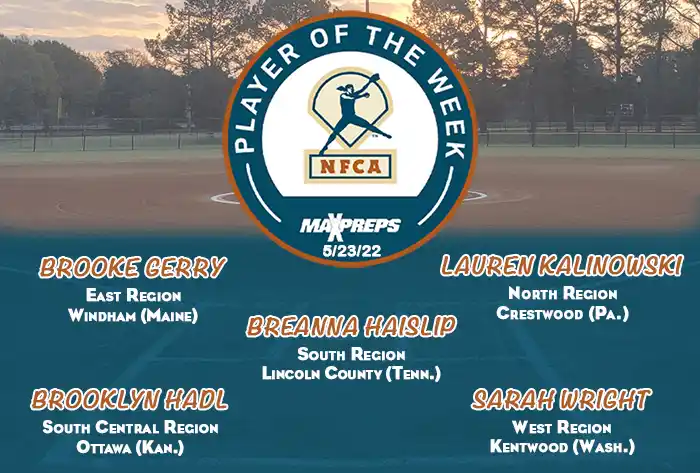 Gerry, Kalinowski, Haislip, Hadl, Wright named 2022 MaxPreps/NFCA High  School Players of Week