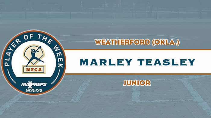 Weatherford's Teasley named 2023 MaxPreps/NFCA Fall Player of Week