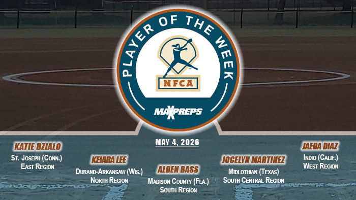Dzialo, Lee, Bass, Martinez and Diaz score latest MaxPreps/NFCA Spring Player of Week accolades